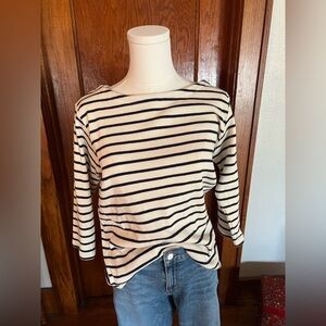 L.L. Bean size large blue and cream stripped shirt 100% cotton